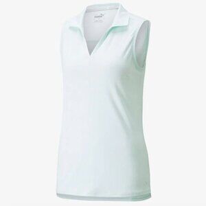 New Puma Women's Golf Cloudspun Coast Tank Polo "Soothing Sea" Mint Green Sz S